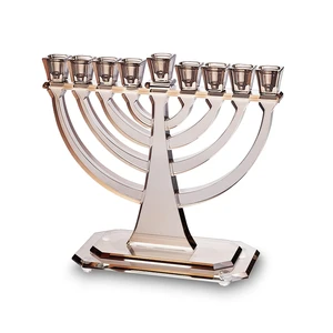 חנוכייה קריסטל רוז גולד מהודרת | 28X30 ס״מ