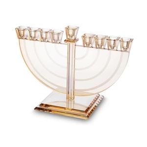 חנוכייה קריסטל זהב מהודרת | 22X30 ס״מ