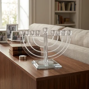 חנוכייה קריסטל מהודרת | 22X30 ס״מ