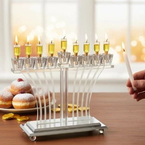 חנוכייה קריסטל מהודרת | 27X21 ס״מ