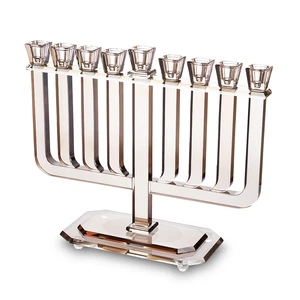 חנוכייה קריסטל רוז גולד מהודרת | 32X35 ס״מ