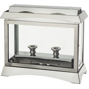 חנוכייה ״אור הזהב״ מתכת זכוכית מהודר עם בתי נר בית | 20X34X44 ס״מ