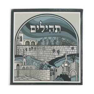 ספרון תהילים "ירושלים" גווני תכלת 5.5 ס"מ