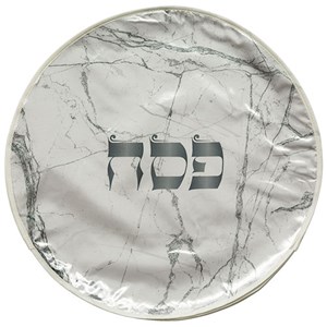 כיסוי פסח מודפס שיש לבן 45 ס"מ