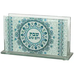 מחזיק גפרורים זכוכית עם הדפסה “הדלקת נרות” 12.5*9