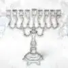 חנוכייה מהודרת “יהלום” צפוי כסף 36 ס”מ