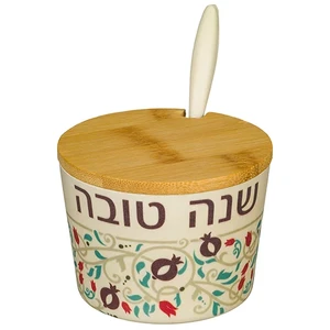 כלי לדבש "במבוק טבעי" "שנה טובה" – 6.5 ס"מ
