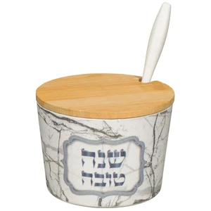 כלי לדבש "במבוק טבעי" "שנה טובה" – 6.5 ס"מ