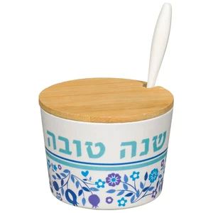 כלי לדבש "במבוק טבעי" "שנה טובה" – 6.5 ס"מ