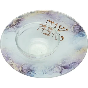 סט להגשת תפוח בדבש זכוכית בלתי שבירה 19 ס"מ