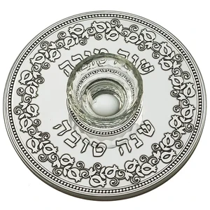 צלחת זכוכית לדבש עם פלקטה 19 ס"מ