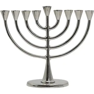 חנוכייה מתכת ציפוי ניקל 19X23 ס