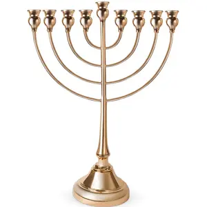 חנוכיה מתכת זהב 49סמ