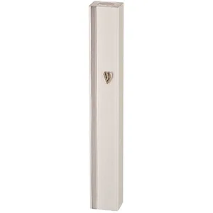 מזוזה אלומיניום 12 ס"מ בגוון כסף מט "ש" מתכת ופס כ