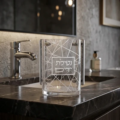 נטלה מאקריליק עם הדפסה גיאומטרית מוכספת | 13 ס"מ