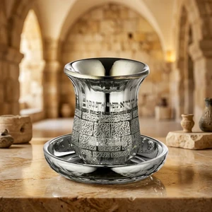 גביע קריסטל טבעי ׳כותל׳ ללא רגל | 9 ס״מ