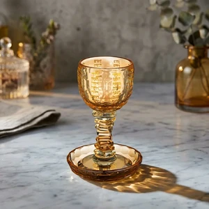 גביע קריסטל זהב מעוטר בדגם ׳הנהרות׳ | 16 ס״מ