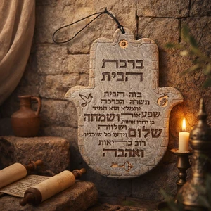 חמסה מפולימר עם ברכת הבית בעברית | 19 ס״מ
