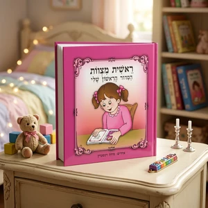 ספר ילדים עברית בצבע ורוד ״ראשית מצוות הסידור הראשון שלי״ | 20 ס״מ