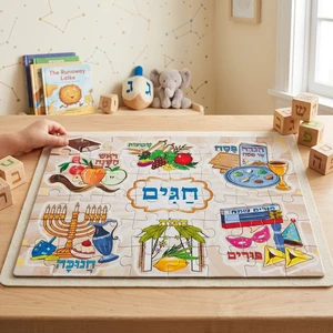 פאזל עץ 48 חלקים לילדים בנושא חגי ישראל | 38 ס״מ