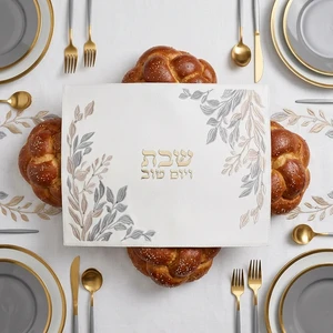 כיסוי חלה לבן דמוי עור לבר מצווה | 45 ס״מ