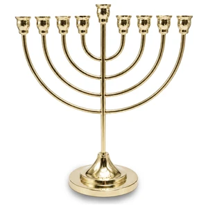 חנוכייה מתכת זהב ציפוי | 29X29 ס״מ