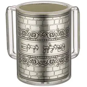 נטלה פרספקס מהודרת שקופה עם פלקטה וידיות כסף 12 ס”מ