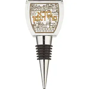 פקק רב פעמי לבקבוק יין מקריסטל עם פלקטה חיתוך לייזר 9 ס”מ